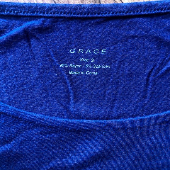 Grace Blue Boatneck Tee (S) - Picture 4 of 4
